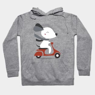 Kawaii Cute Dog Riding A Scooter Hoodie